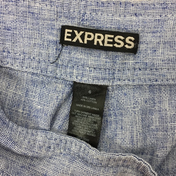 Express Sailor Linen Button Front Shorts - Picture 4 of 6